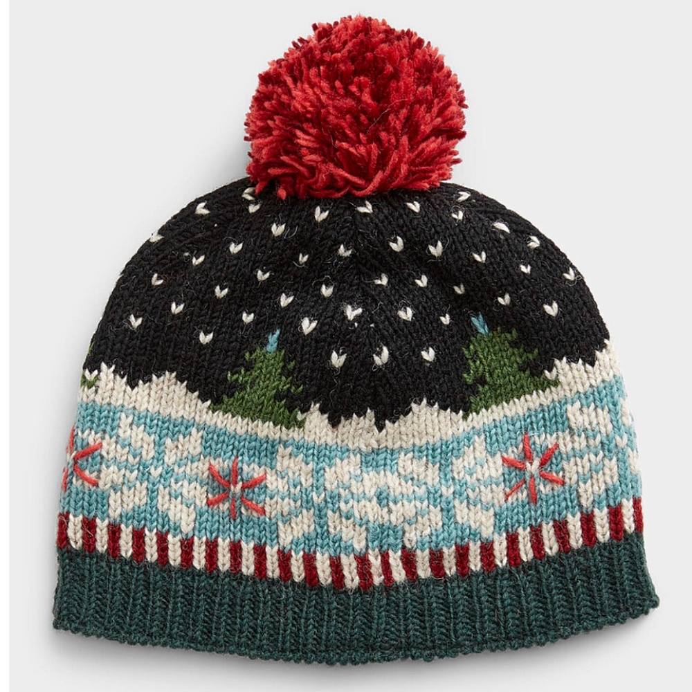 Lost Horizons wool winter jacquard artisanal tuque hat beanie NWT